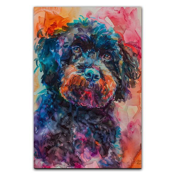 Barbet Dog Poster Wall Art, Modern Cute Colorful Puppy Poster Dog Art Pictures Wall Decor for Kids Bedroom Nursery Decoration