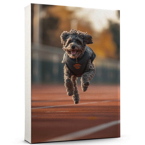 Barbet Dog Stretched Canvas Size 8x12 Running Canvas – Funny Barbet Dog Team Player Wall Art, Ideal Gift Running , Dog Owner