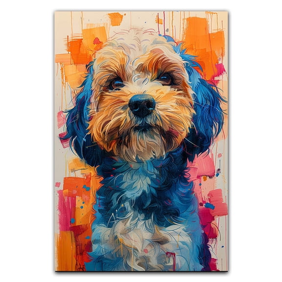 Barbet Dog Wall Art Barbet Picture Poster Print Funny Colorful Animal Pop Artwork for Living Room Bedroom Bathroom Home Decor