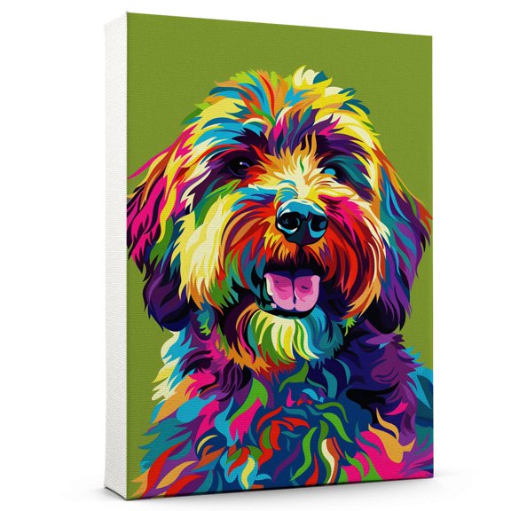 Barbet Poster Wall Art - Colorful Dog Canvas Wall Art For Living Room - Modern Art Wall Decor Ready To Hang