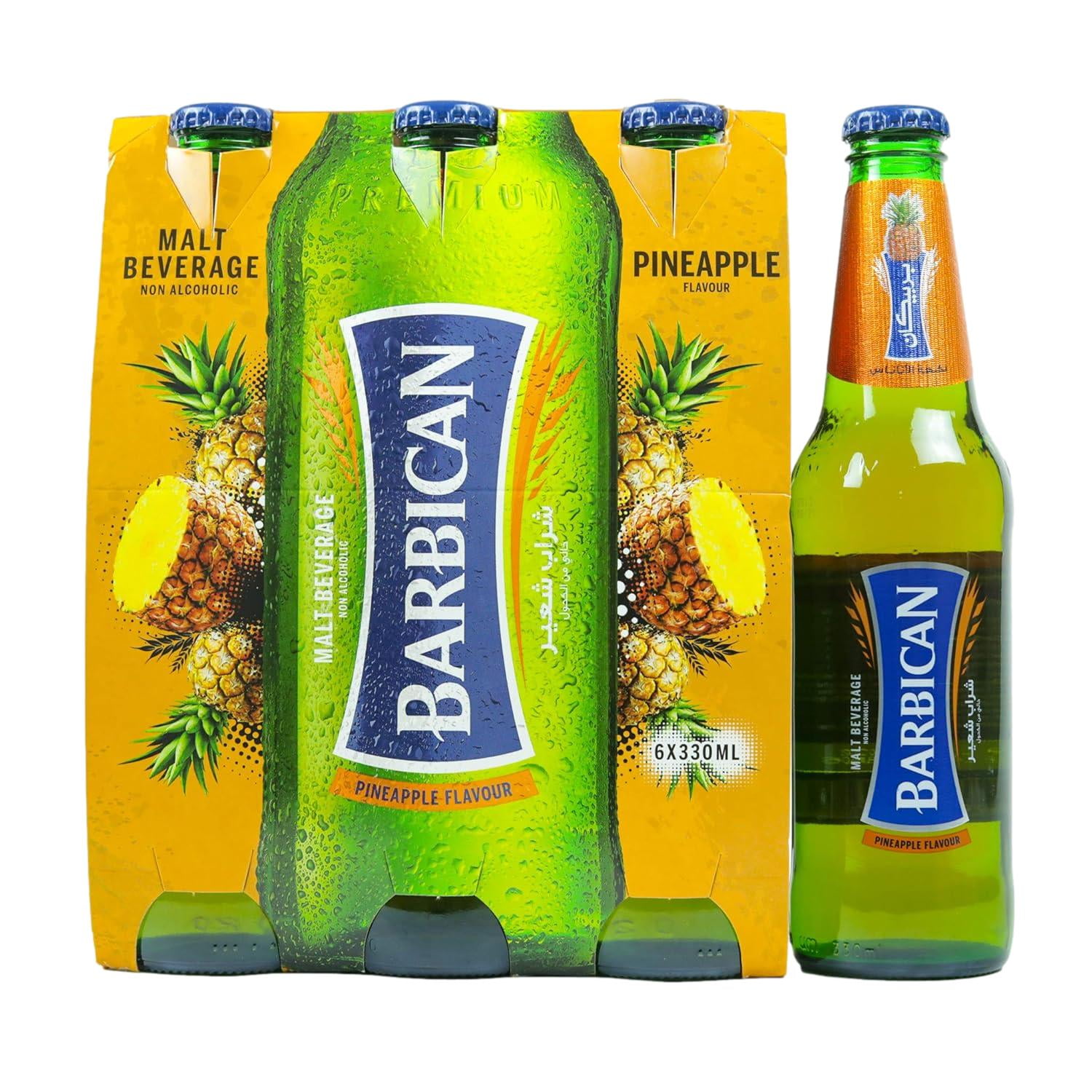 Barbican Malt NonAlcoholic Beverage Pineapple Flavor One (1) 6 Pack