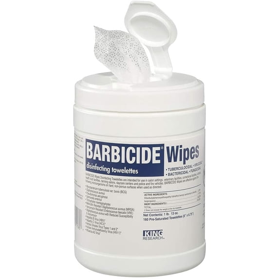 Barbicide Wipes disinfecting towelettes, 160 count hospital-grade broad-spectrum disinfectant for surfaces