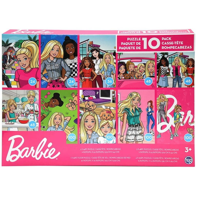 Barbie 10pk Puzzle( 24PCS 2SET, 36 PCS 1 SET, 48PCS 3 SET & 100