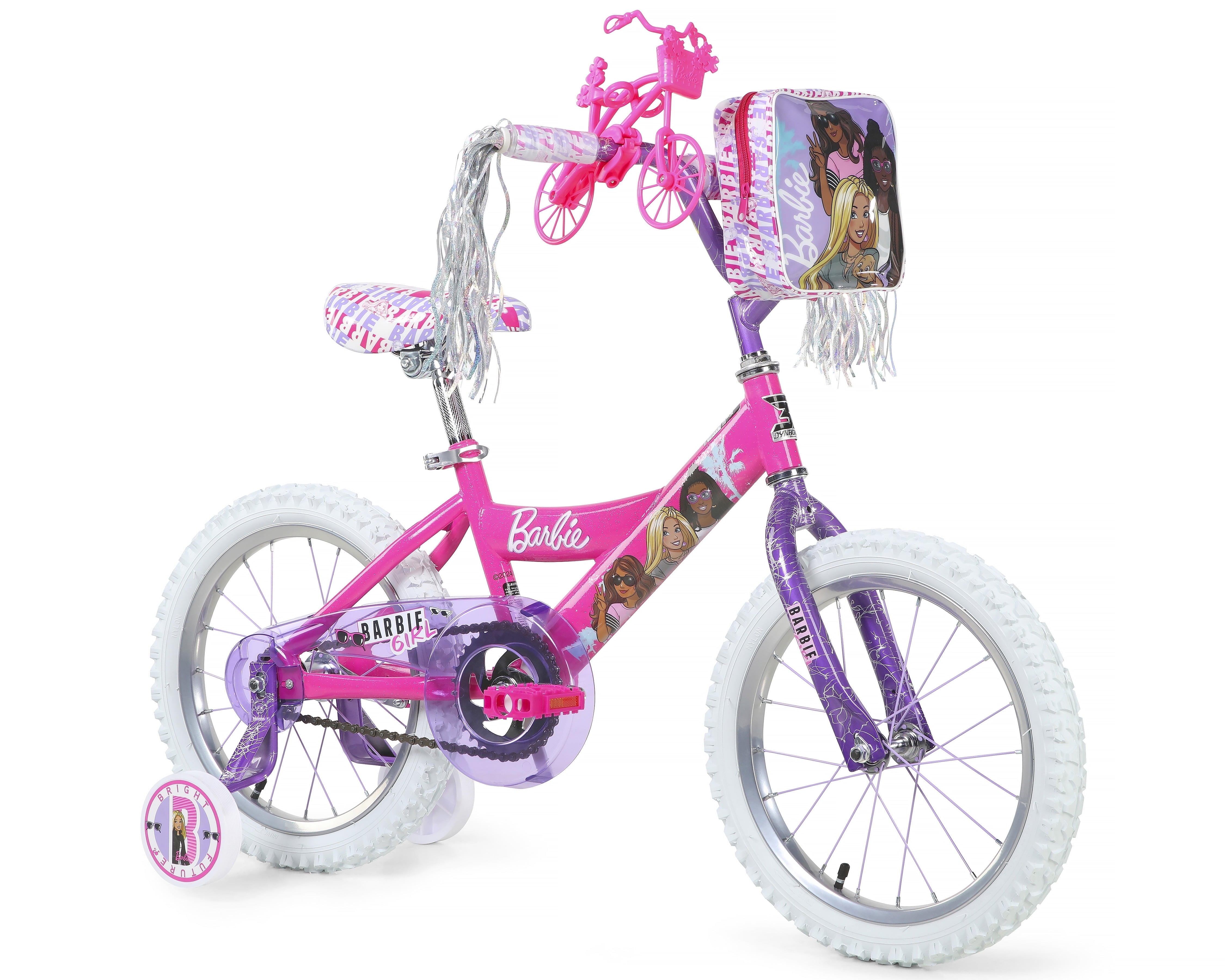 Dynacraft, Girls' Bike, 16-inch, Pink and Purple with Barbie Graphics ...