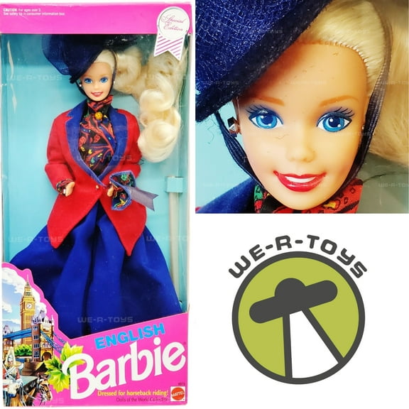 Open Box Barbie 1991English Doll - Dressed for Horse Back Riding