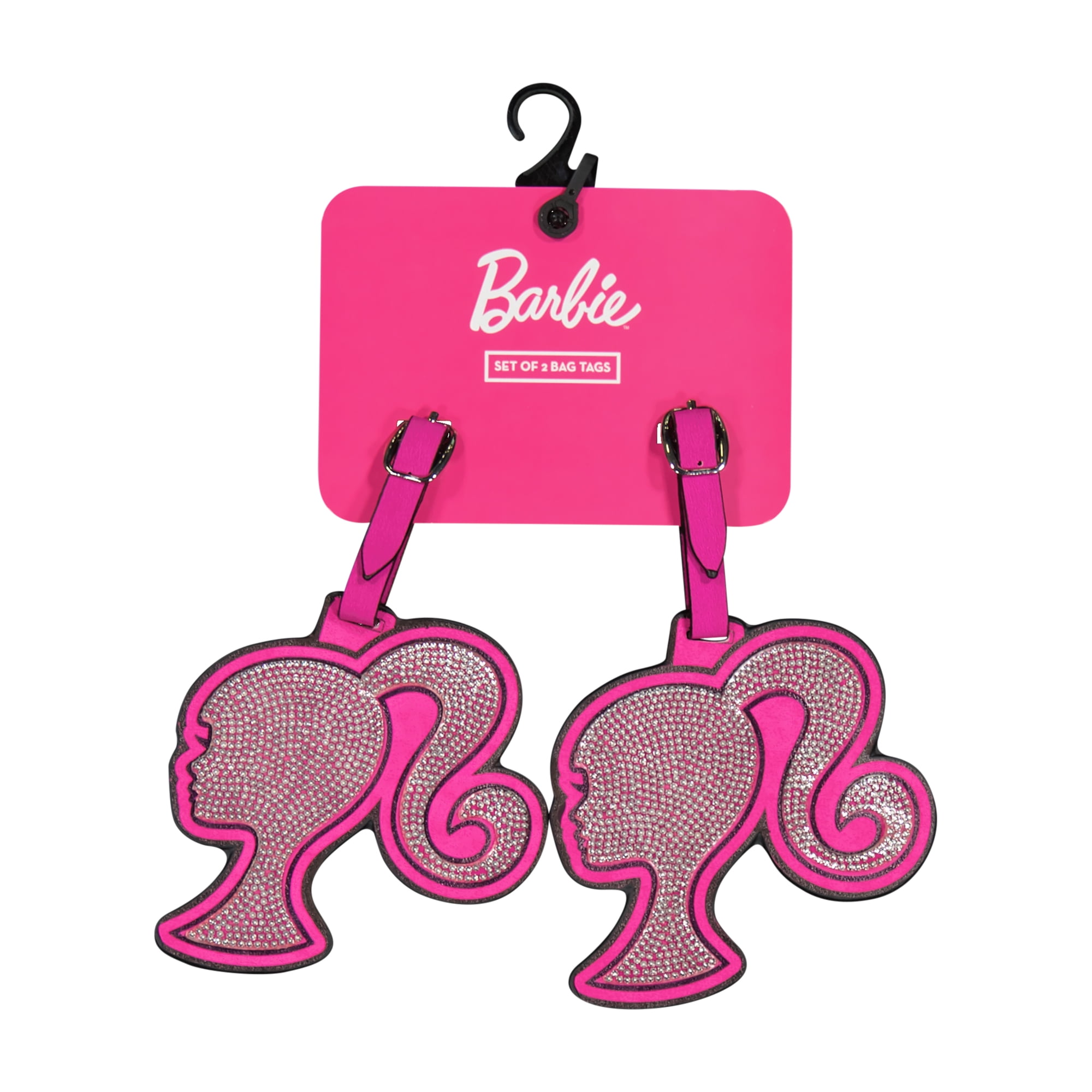 Barbie 2-Piece Suitcase ID Tag Set with Adjustable Straps, Pink