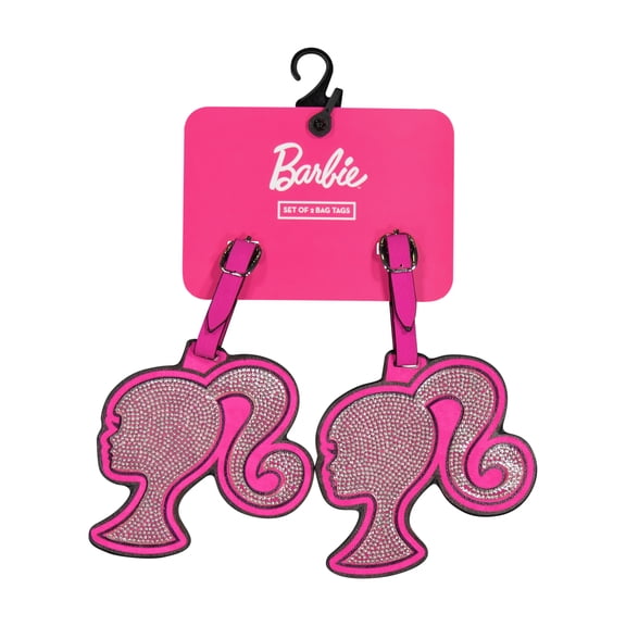 Barbie 2-Piece Suitcase ID Tag Set with Adjustable Straps, Pink