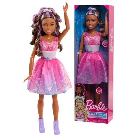 Barbie 28-Inch Best Fashion Friend Star Power Doll, Brown Hair, Kids Toys for Ages 3 Up, Gifts and Presents