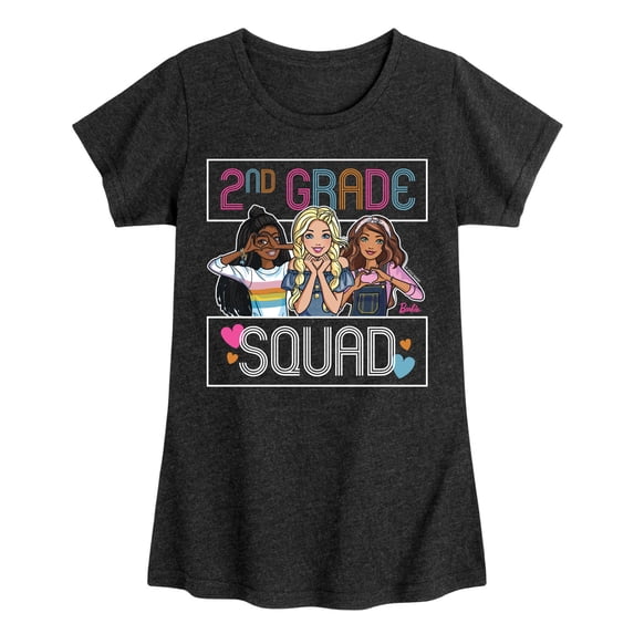Barbie - 2nd Grade Squad Girls' Fitted Short Sleeve Graphic T-Shirt