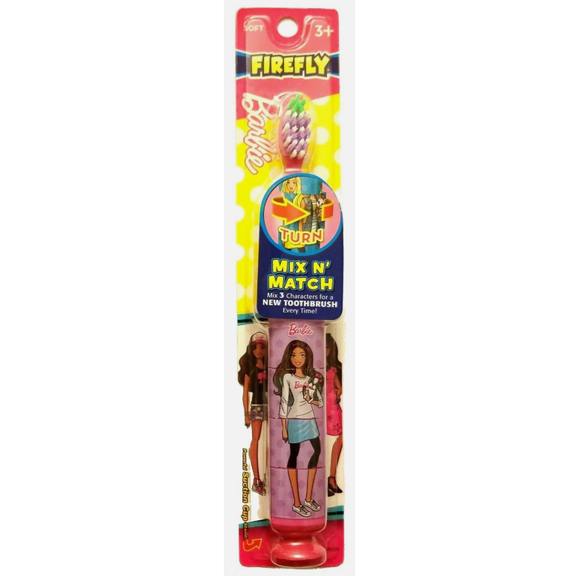 Barbie 3 Character Puzzle Mix and Match Toothbush With Suction Cup