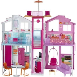 Barbie Malibu Playhouse Dollhouse with Bedroom Fold Accessory 25 Furniture 6 Rooms Walmart