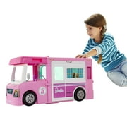 Barbie 3-in-1 DreamCamper Playset Truck, Boat and House with Pool and 50 Accessories