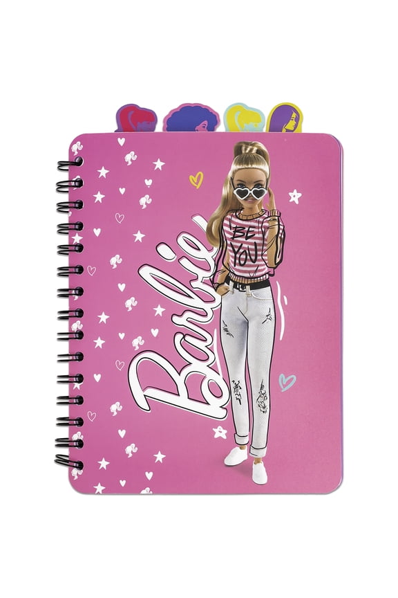 : 4 Tab Journal: Barbie - 160 Dot Pages, Fashion Themed Spiral Notebook, 4 Stylish Character Dividers, Writing-Notes-Dreams-Doodles, Kids 3+