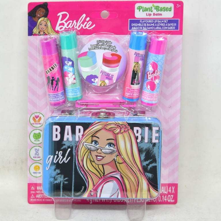 Barbie 4pk Lip Balm With Tin on Card Walmart