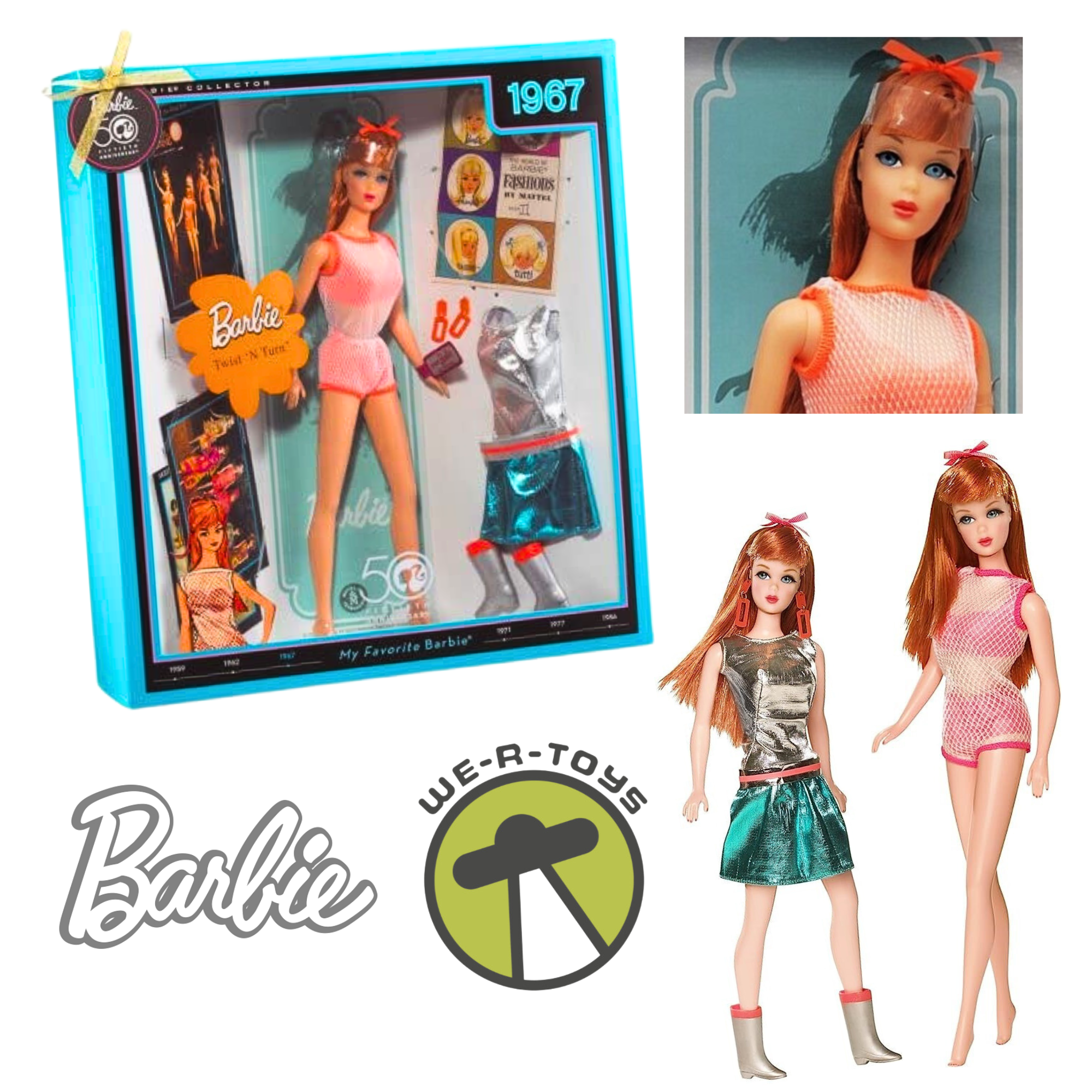 Barbie 50th Anniversary Twist 'n Turn Doll 3 Inches Width