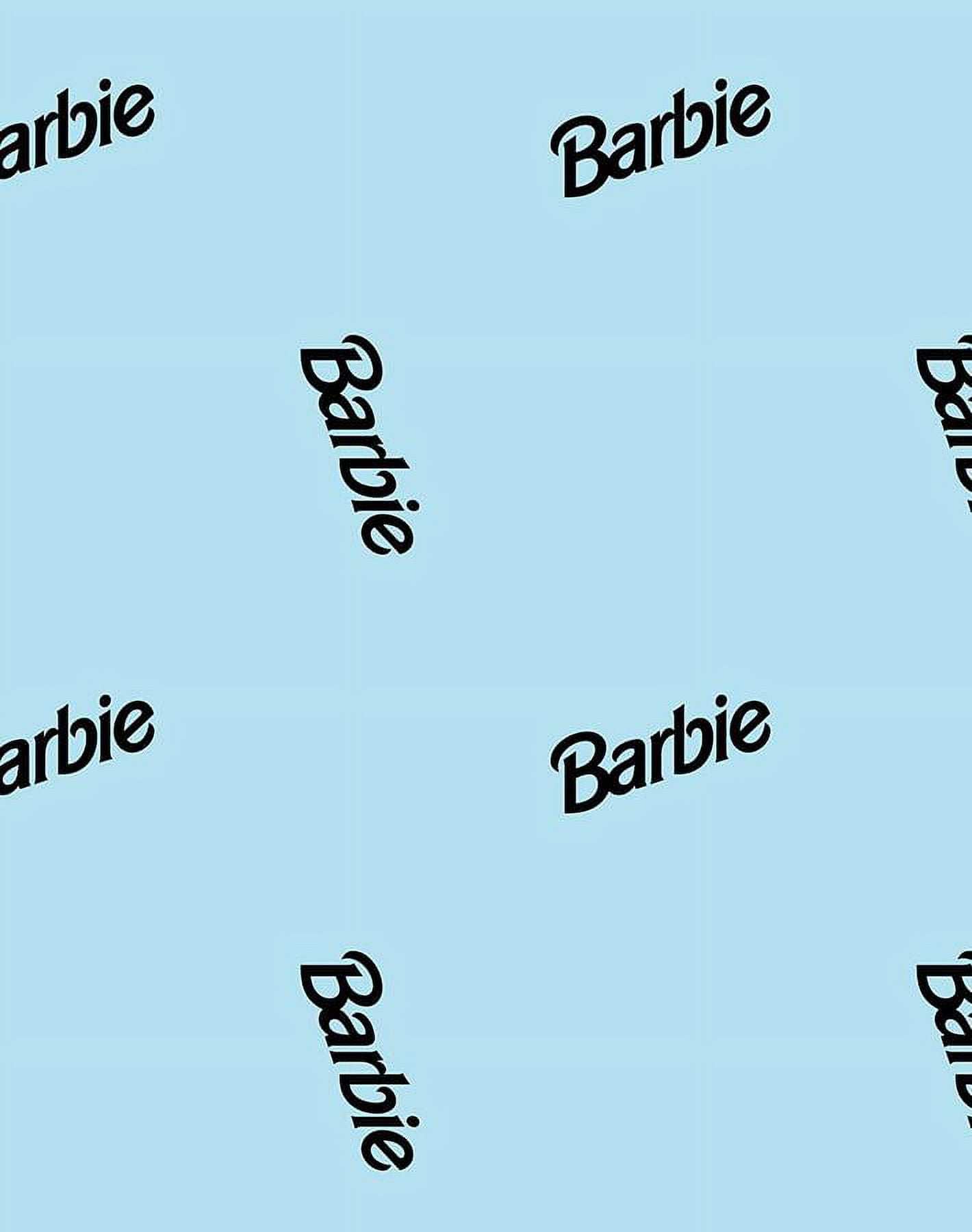 Barbie 90s Logo Removable Vinyl Wallpaper by Barbie - Baby Blue