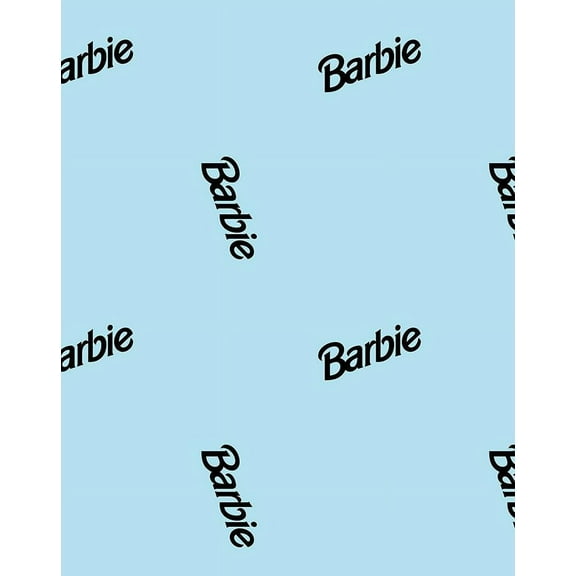 Barbie 90s Logo Removable Vinyl Wallpaper by Barbie - Baby Blue