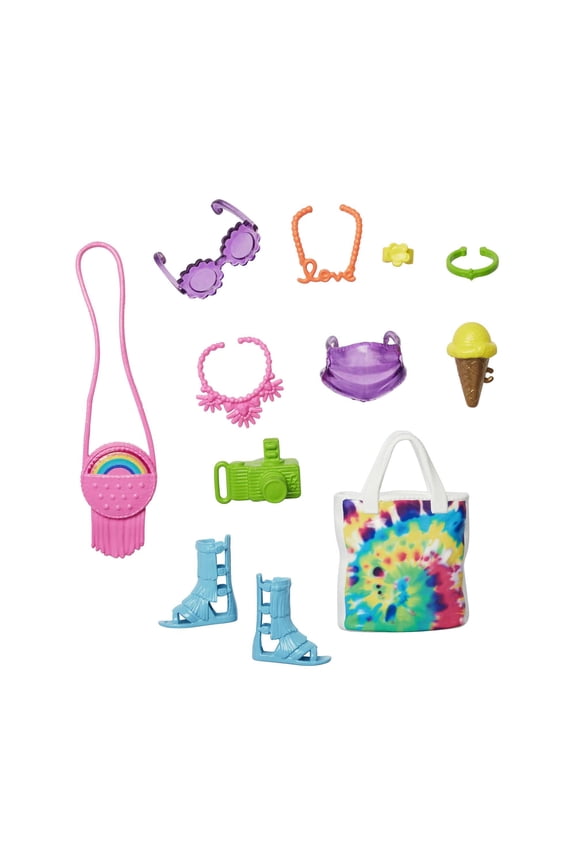 Accessories Neon Festival Pack with 11 Storytelling Pieces for Barbie Dolls
