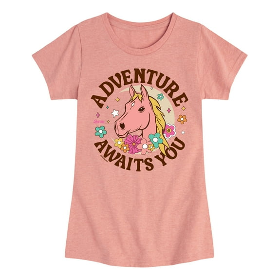 Barbie - Adventure Awaits You - Girls Fitted Short Sleeve Graphic T-Shirt