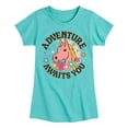 thumbnail image 1 of Barbie - Adventure Awaits You - Girls Fitted Short Sleeve Graphic T-Shirt, 1 of 5