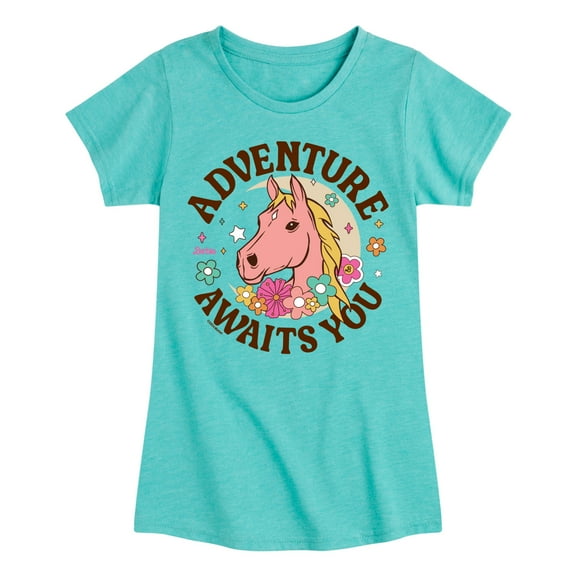 Barbie - Adventure Awaits You - Girls Fitted Short Sleeve Graphic T-Shirt