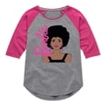 thumbnail image 1 of Barbie - Afro & Hoops - Pretty Barbie - Toddler And Youth Girls Raglan Graphic T-Shirt, 1 of 3