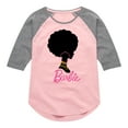 thumbnail image 1 of Barbie - Afro and Hoops - Toddler And Youth Girls Raglan Graphic T-Shirt, 1 of 3