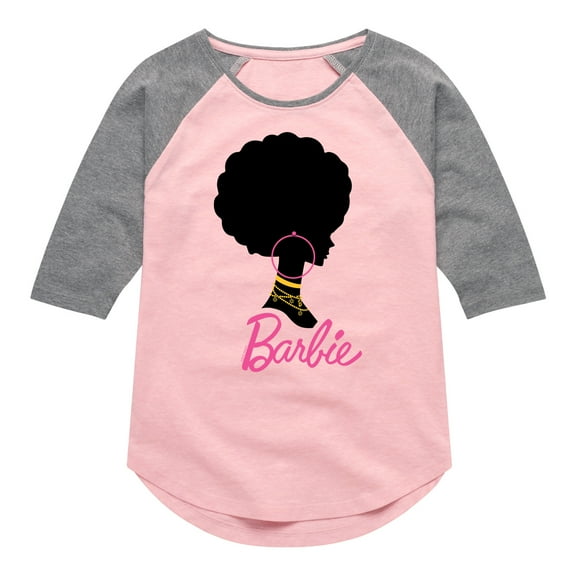 Barbie - Afro and Hoops - Toddler And Youth Girls Raglan Graphic T-Shirt