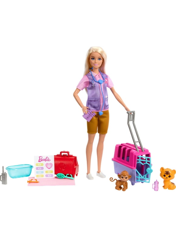 Barbie Animal Rescue & Recovery Playset with Blonde Doll, 2 Animal Figures & Accessories
