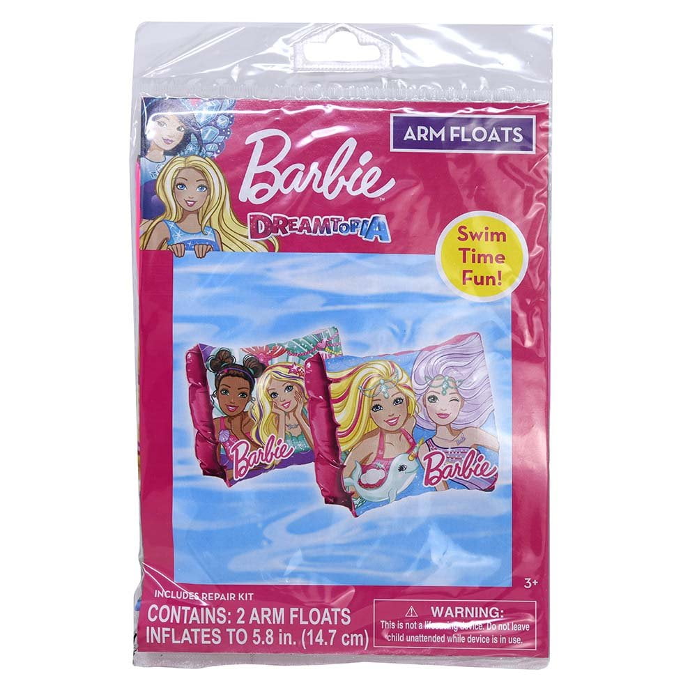 Barbie Arm Inflatable Floaties 4.5 Gauge in Polybag With color insert & Barbie 1pk Splash