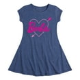 thumbnail image 1 of Barbie - Arrow Heart Logo - Toddler And Youth Girls Fit And Flare Dress, 1 of 1