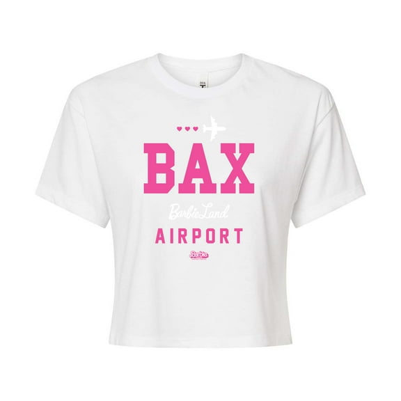 Barbie - BAK - Barbie Land Airport - Juniors Cropped Cotton Blend T-Shirt