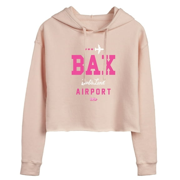 Barbie - BAK - Barbie Land Airport - Juniors Cropped Pullover Hoodie