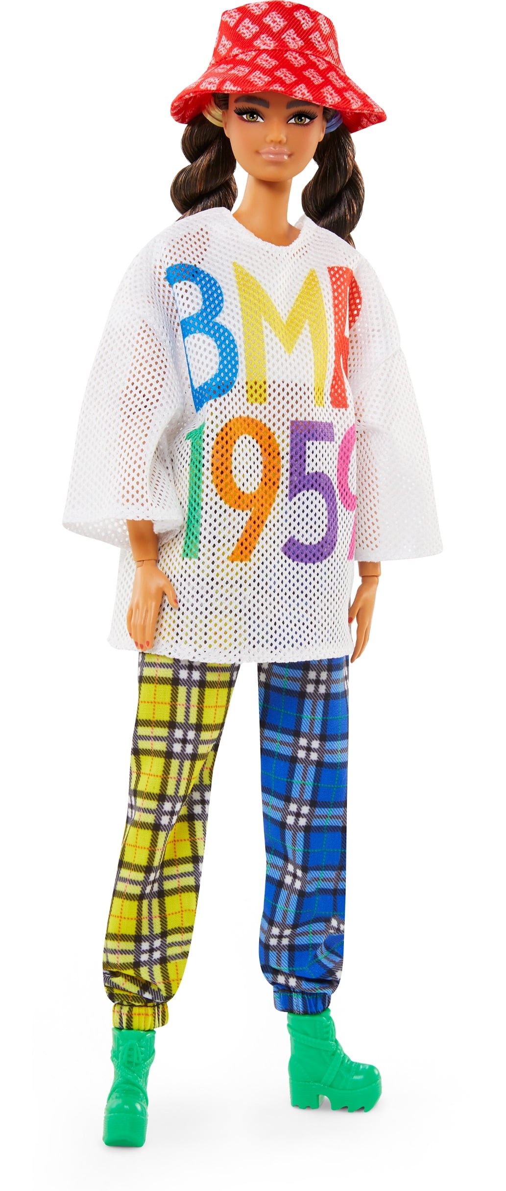 Barbie BMR1959 Poseable Doll in Mesh T Shirt Plaid Joggers and