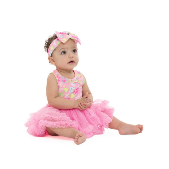 Barbie Baby Girl All Over Print Tutu with Matching Headband, 2 Piece, Sizes 12 Months-5T