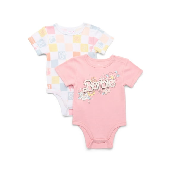 Barbie Baby Girl Bodysuits, 2-Pack, Sizes 0/3 Months-24 Months