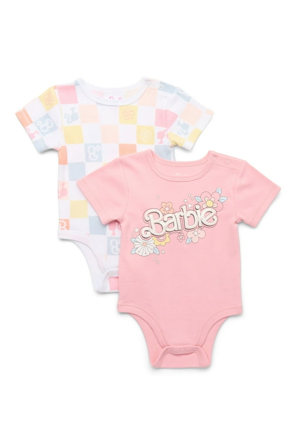 Barbie Baby Girl Bodysuits, 2-Pack, Sizes 0/3 Months-24 Months