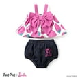 thumbnail image 1 of Barbie Baby Girls 2pcs Outfit Set Strawberry Bowknot Tank top with Baby Underwear Set Size 0-24 Months, 1 of 8