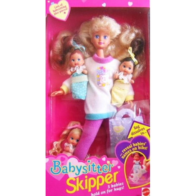 Barbie Babysitter Doll, Skipper with 3 Babies, 1994 Mattel 12071