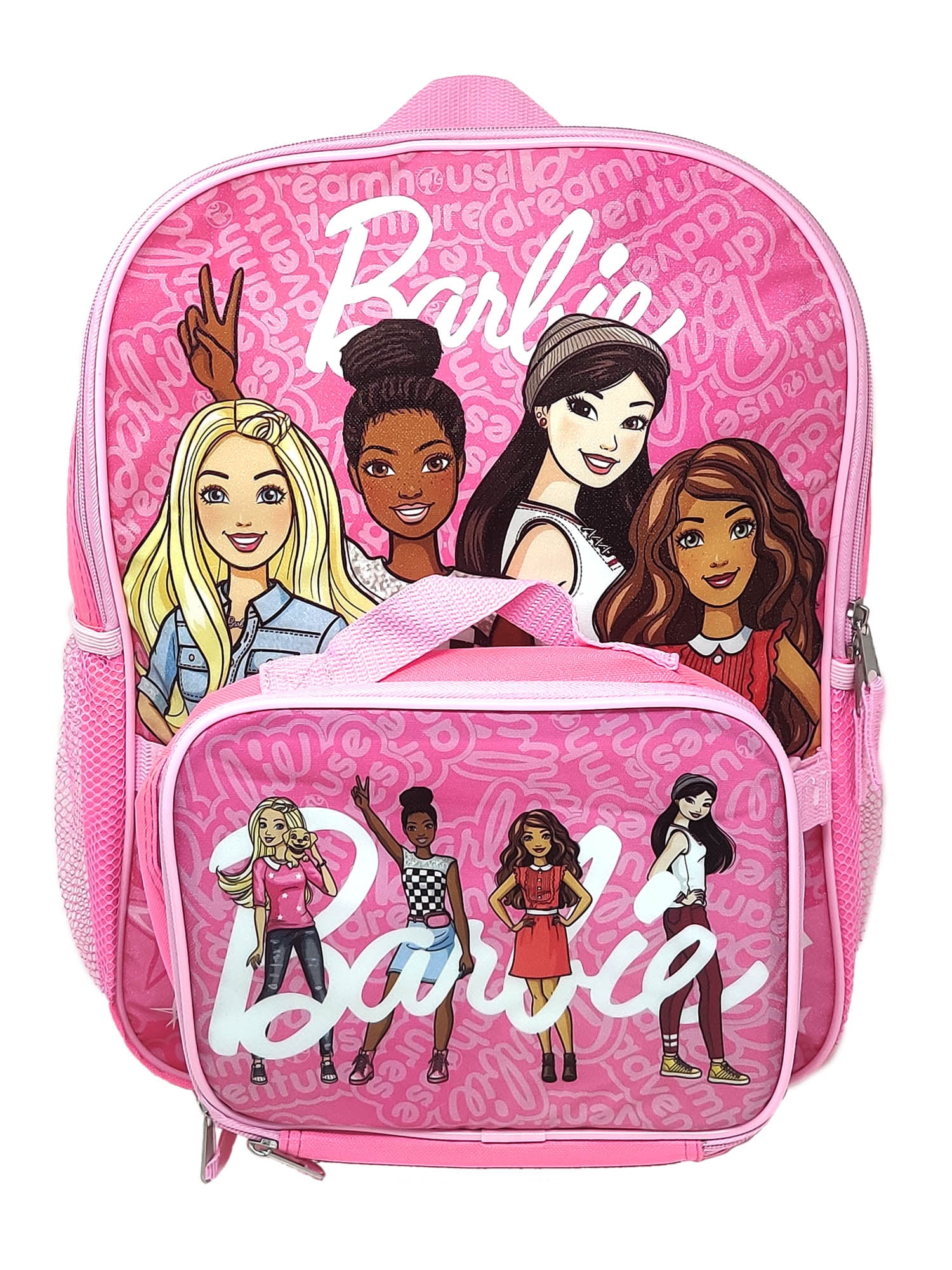 Barbie Brandclub Barbie Backpack Insulated Lunch Bag Detachable 2 Piece Set Pink Girls