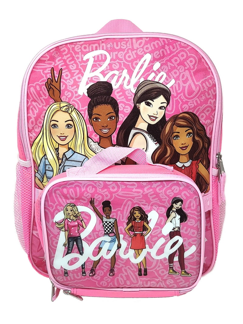 Barbie Backpack Insulated Lunch Bag Combo, School Bookbag