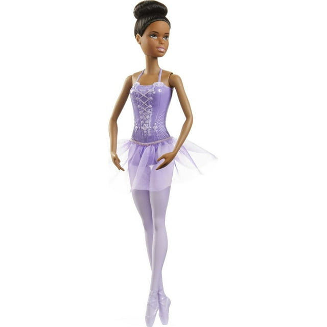 Barbie Ballerina Doll in Purple Tutu with Black Hair, Brown Eyes, Ballet Arms & Sculpted Toe Shoes