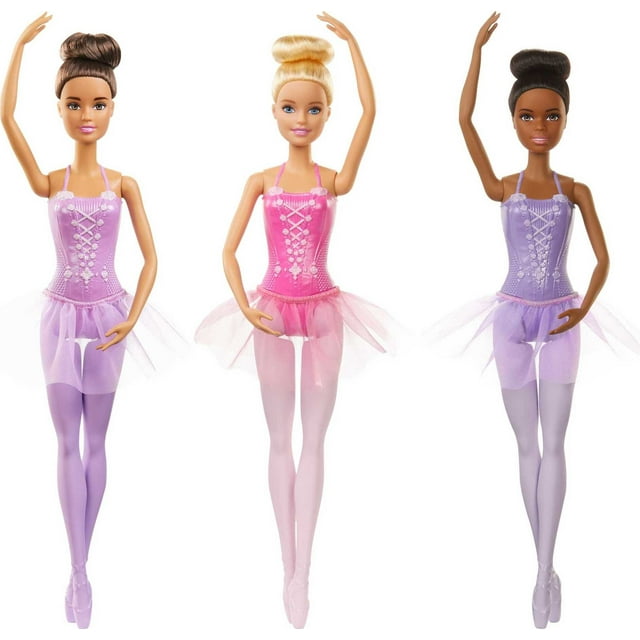 Barbie Ballerina Doll with Tutu, Ballet Arms & Sculpted Toe Shoes (Styles May Vary)