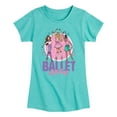 thumbnail image 1 of Barbie - Ballet All Day  - Girls Fitted Short Sleeve Graphic T-Shirt, 1 of 5