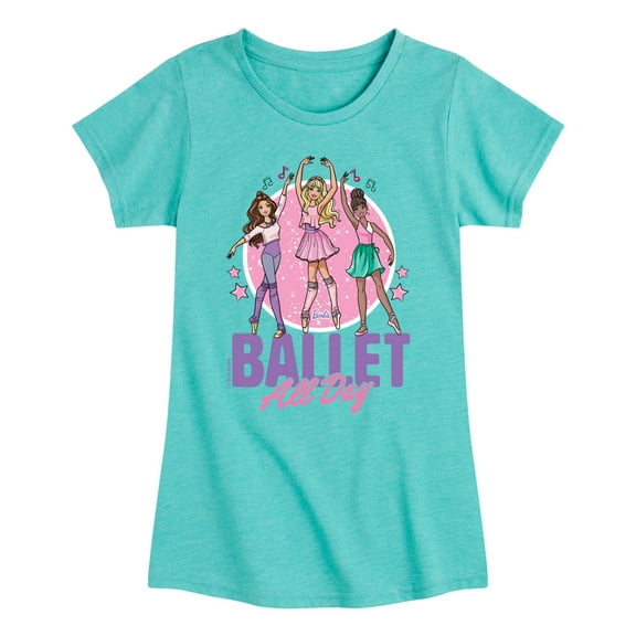 Barbie - Ballet All Day  - Girls Fitted Short Sleeve Graphic T-Shirt