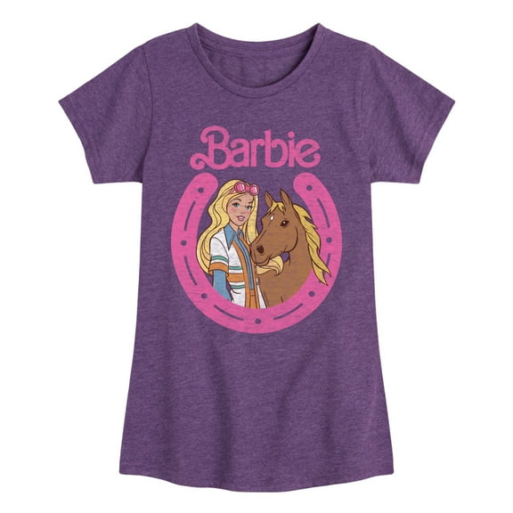 Barbie - Barbie And Horse - Girls Fitted Short Sleeve Graphic T-Shirt