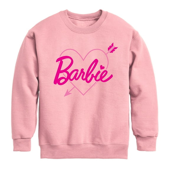 Barbie - Barbie Arrow Heart Logo - Toddler And Youth Crewneck Fleece Sweatshirt