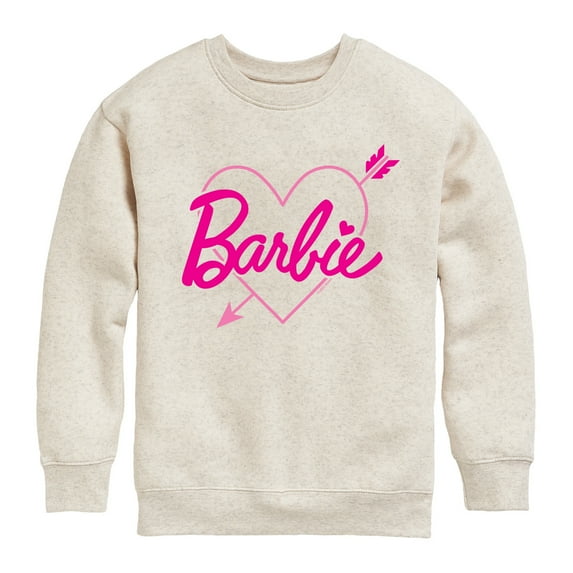 Barbie - Barbie Arrow Heart Logo - Toddler And Youth Crewneck Fleece Sweatshirt