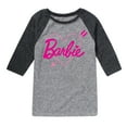 thumbnail image 1 of Barbie - Barbie Arrow Heart Logo - Toddler And Youth Raglan Graphic T-Shirt, 1 of 4