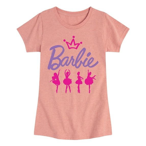Barbie - Barbie Ballerina Logo - Girls Fitted Short Sleeve Graphic T-Shirt
